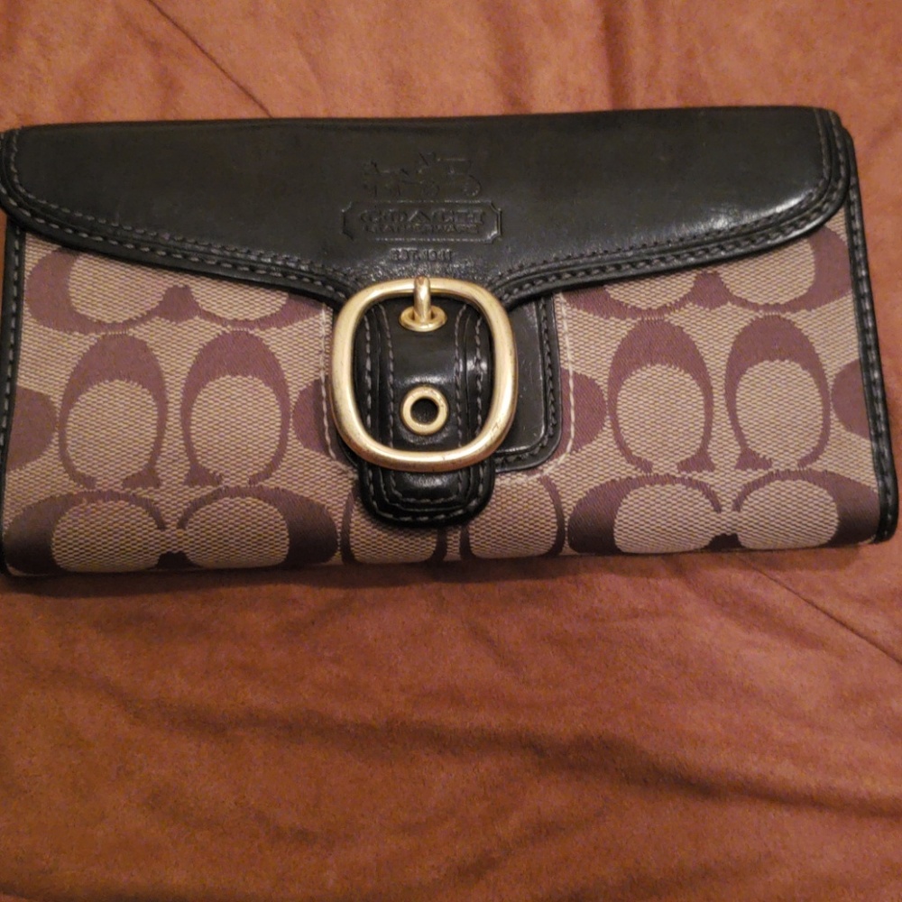 Coach Monogram wallet with check book holder